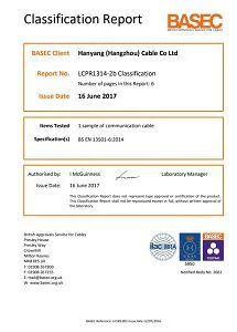 FTP CAT6-Hanyang (Hangzhou) Cable Co Ltd LCPR1314-2b Classification Report(001)