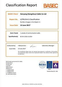 RG59 STRAND-Hanyang (Hangzhou) Cable Co Ltd LCPR1314-5 Classification Report(001)